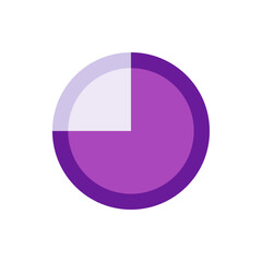 Poster - Purple circle with a quarter section removed and replaced with a lighter shade of purple color fill
