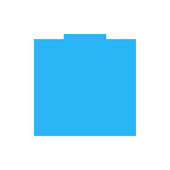 Poster - Illustration of a light blue battery icon with a small rectangular protrusion on the top center side of it