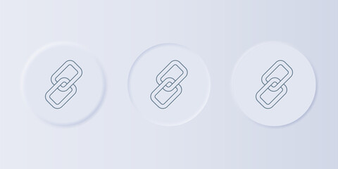 Aufkleber - Grey Chain link icon isolated on grey background. Link single. Set icons in square buttons. Vector