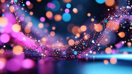 Fototapete - Fantastic glowing specks across a surreal fractal cosmos, digital art concept