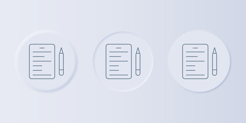 Fototapete - Grey Scenario icon isolated on grey background. Script reading concept for art project, films, theaters. Set icons in square buttons. Vector