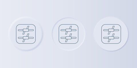Poster - Grey Barbed wire icon isolated on grey background. Set icons in square buttons. Vector