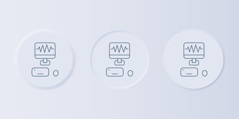 Fototapete - Grey Music sound recording studio control room with professional equipment icon isolated on grey background. Set icons in square buttons. Vector