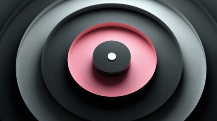 Aufkleber - Vibrant pink and black object set against a minimalist background creating an eye-catching visual composition