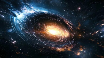 Wall Mural - A vibrant explosion of color in an abstract galaxy.