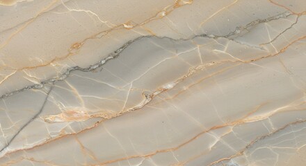 Poster - Luxurious beige marble background with intricate golden and grey veining patterns, creating a sophisticated and elegant natural stone texture for design.