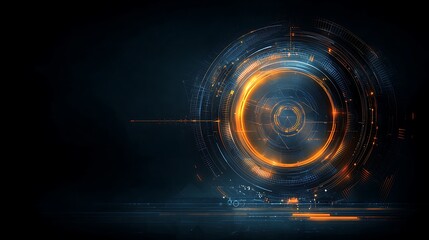 Poster - Futuristic, glowing, circular interface design