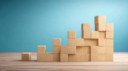 Poster - Block of wood symbolizing scalable influence ladder icon concept for growth through trust and integrity