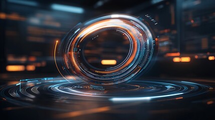 Poster - Futuristic holographic circle interface