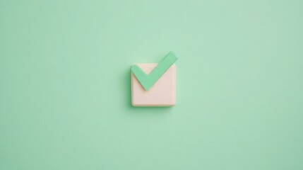 Poster - Charming green and pink paper heart symbolizing love and affection with elegant design and soft color palette