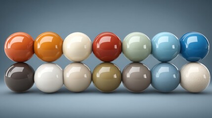 Aufkleber - Vibrant group of colorful balls displaying diversity and playfulness in a creative alignment concept