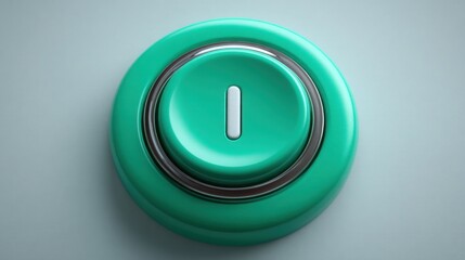 Poster - Simple green knob mounted on a gray wall offering a minimalist approach to control and adjustment in interior design