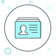 Poster - line resume icon isolated on white background. cv application. searching professional staff. analyzi