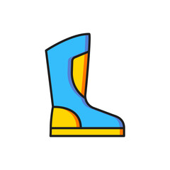 Poster - Color Fire boots icon isolated on white background. Flat filled outline style with shadow. Vector