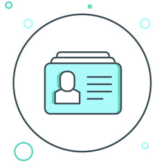 Poster - line resume icon isolated on white background. cv application. searching professional staff. analyzi