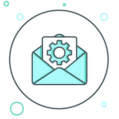 Poster - line envelope setting icon isolated on white background. colorful outline concept. vector