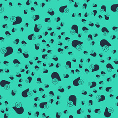Black Water balance icon isolated on isolated seamless pattern on green background. Vector