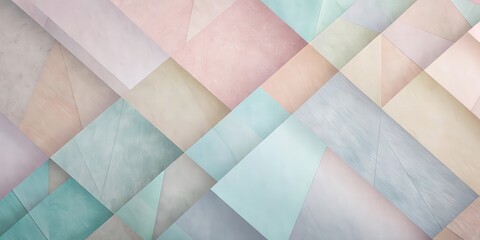 Aufkleber - Abstract Geometric Pattern of Pastel Colors and Diagonal Shapes