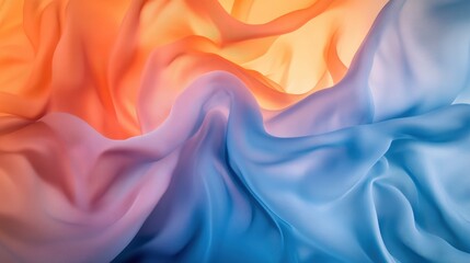 Poster - A smooth gradient fluid background with gentle color shifts from warm orange to cool blue, evoking a sunset effect