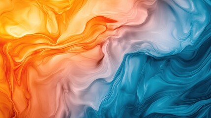 Poster - A smooth gradient fluid background with gentle color shifts from warm orange to cool blue, evoking a sunset effect