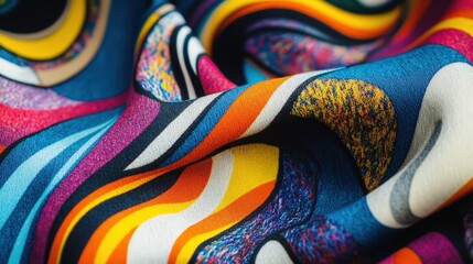 Fototapete - psychedelic liquid swirl pattern with bright, clashing colors creating a mesmerizing and energetic design