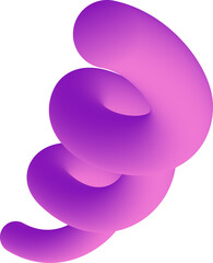 Poster - Gradient abstract colored shape. 3d wavy fluid line and curved ribbon. Organic design element for dynamic modern poster. Trendy bright squiggles and stroke.