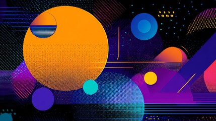 Wall Mural - vector-style image of futurist background abstract technology