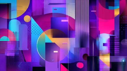 Wall Mural - vector-style image of futurist background abstract technology