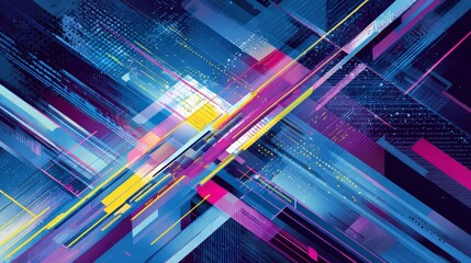 Wall Mural - vector-style image of futurist background abstract technology