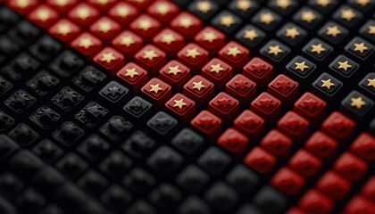 Aufkleber - Abstract pattern of stars and squares