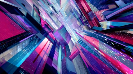 Wall Mural - vector-style image of futurist background abstract technology