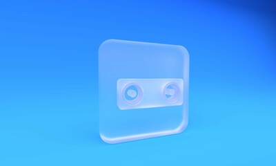 Poster - frosted glass bluetooth speakers icon isolated on blue background. bluetooth stereo speaker. square 