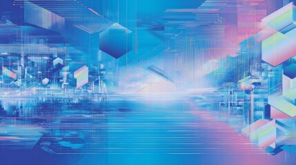 Wall Mural - vector-style image of futurist background abstract technology