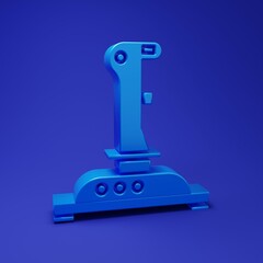 Poster - Blue Joystick for arcade machine icon isolated on blue background. Joystick gamepad. Minimalism concept. 3D render illustration