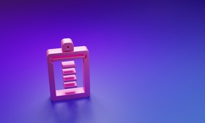 Poster - Pink Clipboard with checklist icon isolated on purple-blue background. Control list symbol. Survey poll or questionnaire feedback form. Minimalism concept. 3D render illustration