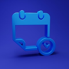 Poster - blue calendar and clock icon isolated on blue background. schedule, appointment, organizer, timeshee