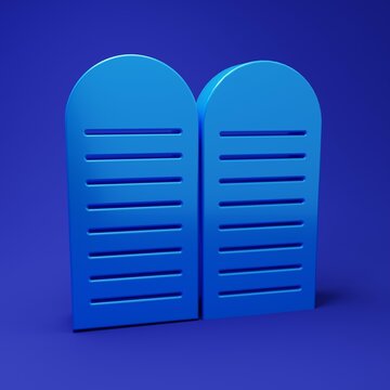 Blue The commandments icon isolated on blue background. Gods law concept. Minimalism concept. 3D render illustration