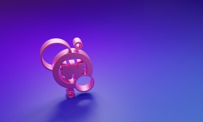 Poster - pink south korean won coin icon isolated on purple-blue background. south korea currency business, p