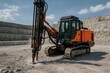 © George - Heavy machinery drills into the earth at a construction site, showcasing engineering marvels in action under a bright blue sky Generative AI