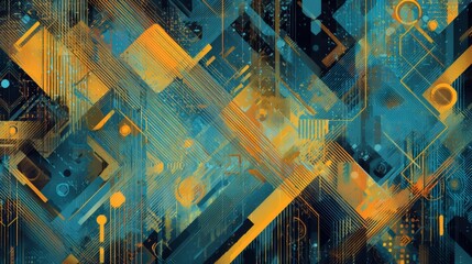 Wall Mural - vector-style image of futurist background abstract technology