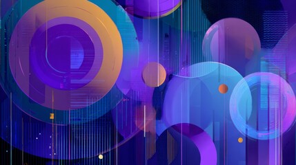 Wall Mural - vector-style image of futurist background abstract technology