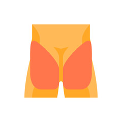 Poster - Illustration depicting the lower torso and buttocks region with orange and yellow color scheme design style