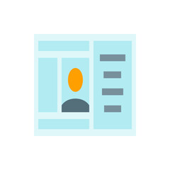 Poster - Illustration of an id card with a person icon and lines representing text on a light blue background