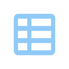 Poster - Light blue rounded rectangle divided into six segments by a grid of lines with white rectangles inside