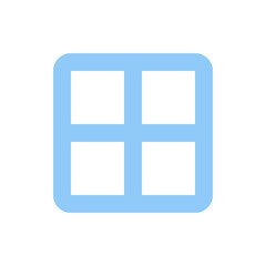 Poster - Illustration of a light blue rounded square divided into four smaller white squares by light blue lines