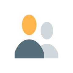 Poster - Abstract representation of two people with different colored heads and body shapes in simple style