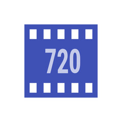 Poster - Blue film strip with white squares and the number seven hundred and twenty in the center of the image view