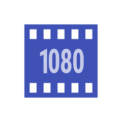 Poster - Illustration of a blue rectangle with white squares around the edges and the number one thousand eighty