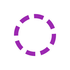 Poster - Purple circular segments arranged in a ring pattern with gaps on a white background symmetrical design