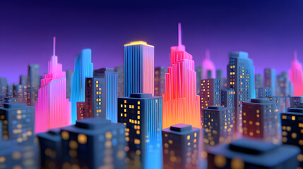 Wall Mural - cyberpunk urban architecture modern science fiction business 3d rendering illustration